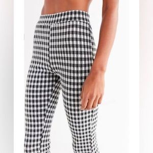 Urban Outfitters black and white checkered flare pants